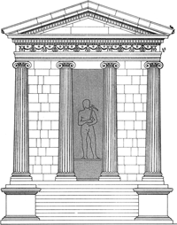 ricostruzione del tempio di Portuno nel foro boario a Roma